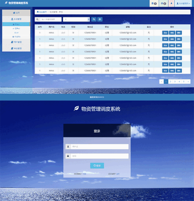 基于bootstrap物资管理系统后台模板源码
