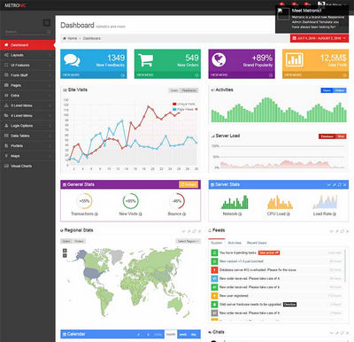 Metronic多彩网站后台管理html网页模板