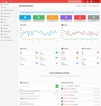 扁平风格bootstrap响应式后台管理模板下载