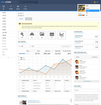 jquery ui响应式企业后台html管理模板下载