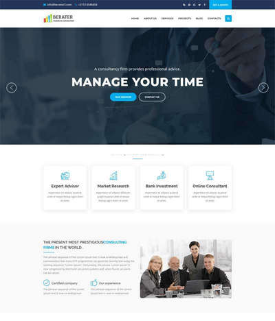 商业管理咨询公司bootstrap网站模板