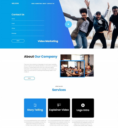 简洁短视频营销服务公司网站模板